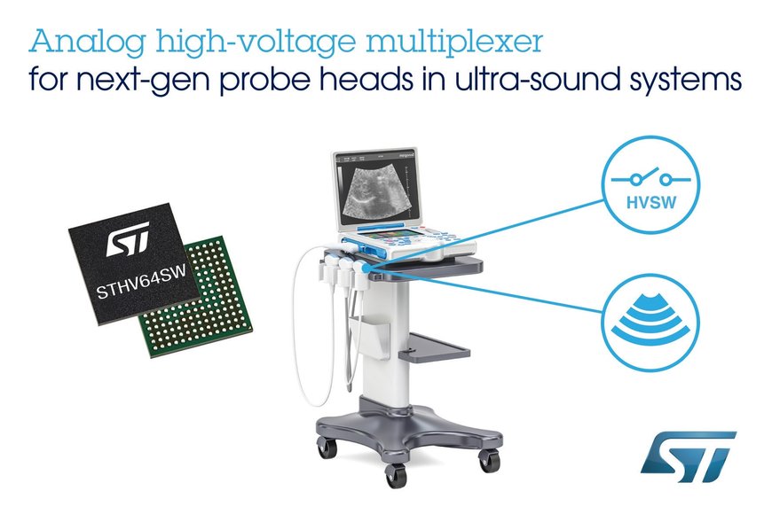 64-Channel High-Voltage Switch IC from STMicroelectronics Drives Portability with Performance in Medical and Industrial Imaging